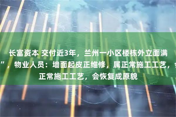 长富资本 交付近3年,兰州一小区楼栋外立面满是黑色“补丁”,物业人员:墙面起皮正维修,属正常施工工艺,会恢复成原貌